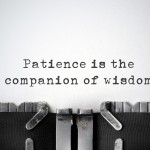 Patience. Inspirational quote typed on an old typewriter.